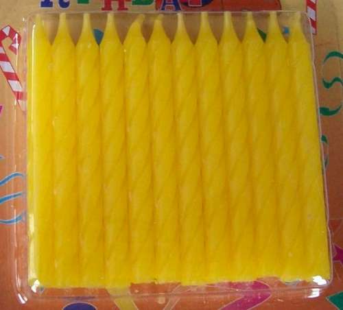 Yellow Candles - 24 pk - Click Image to Close